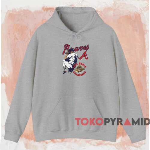 1995 Atlanta Braves World Champions Shirt Grey Hoodie