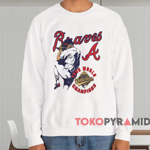 1995 Atlanta Braves World Champions Shirt White Sweatshirt