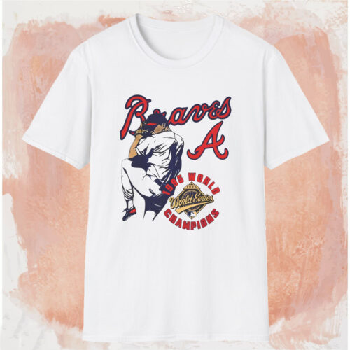 1995 Atlanta Braves World Champions Shirt White T shirt