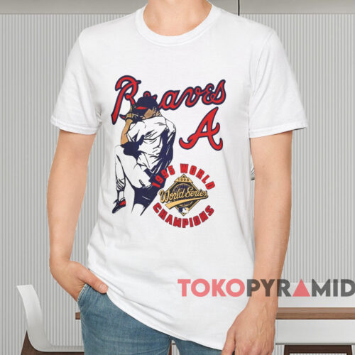 1995 Atlanta Braves World Champions Shirt White T shirt
