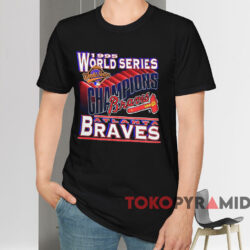 1995 Atlanta Braves World Series Champion Shirt Black T shirt
