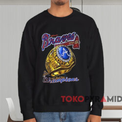 1995 Atlanta Braves World Series Champions Ring Shirt Black Sweatshirt