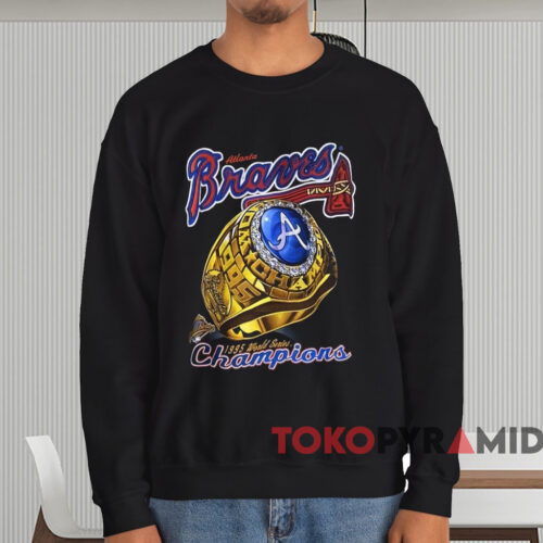 1995 Atlanta Braves World Series Champions Ring Shirt Black Sweatshirt