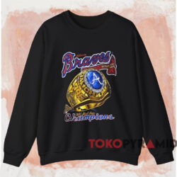 1995 Atlanta Braves World Series Champions Ring Shirt Black Sweatshirt