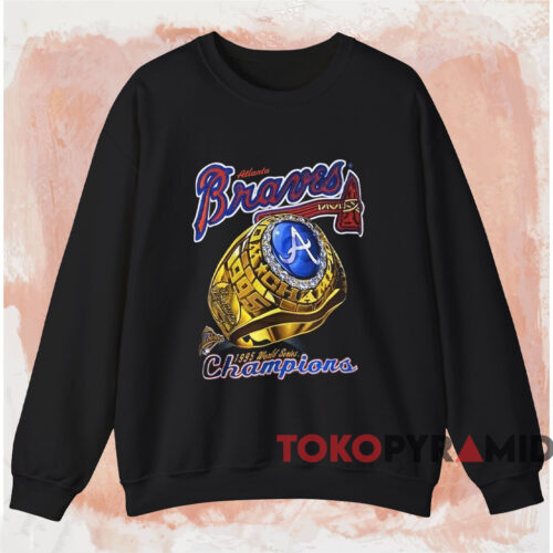 1995 Atlanta Braves World Series Champions Ring Shirt Black Sweatshirt