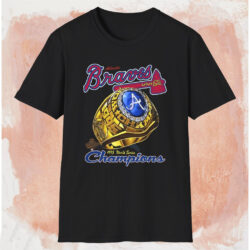 1995 Atlanta Braves World Series Champs Ring Shirt Black T shirt