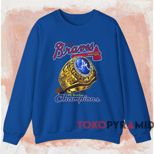1995 Atlanta Braves World Series Champs Ring Shirt Blue Sweatshirt 1995 Atlanta Braves World Series Champs Ring Shirt Blue Sweatshirt