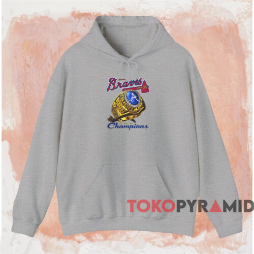 1995 Atlanta Braves World Series Champs Ring Shirt Grey Hoodie 1995 Atlanta Braves World Series Champs Ring Shirt Grey Hoodie