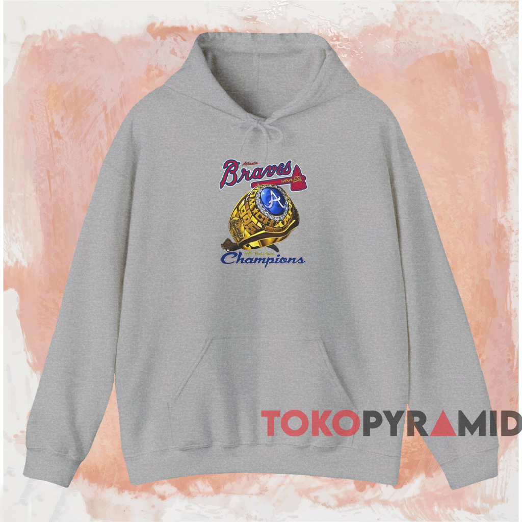 1995 Atlanta Braves World Series Champs Ring Shirt Grey Hoodie 1995 Atlanta Braves World Series Champs Ring Shirt Grey Hoodie