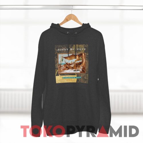 1995 Jimmy Buffett Barometer Soup Charcoal Heather Hanging Hoodie 1995 Jimmy Buffett Barometer Soup Charcoal Heather Hanging Hoodie