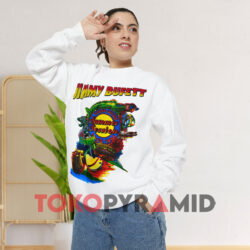 1995 Jimmy Buffett Domino College Summer Session Tour Double Sided White Sweatshirt Front