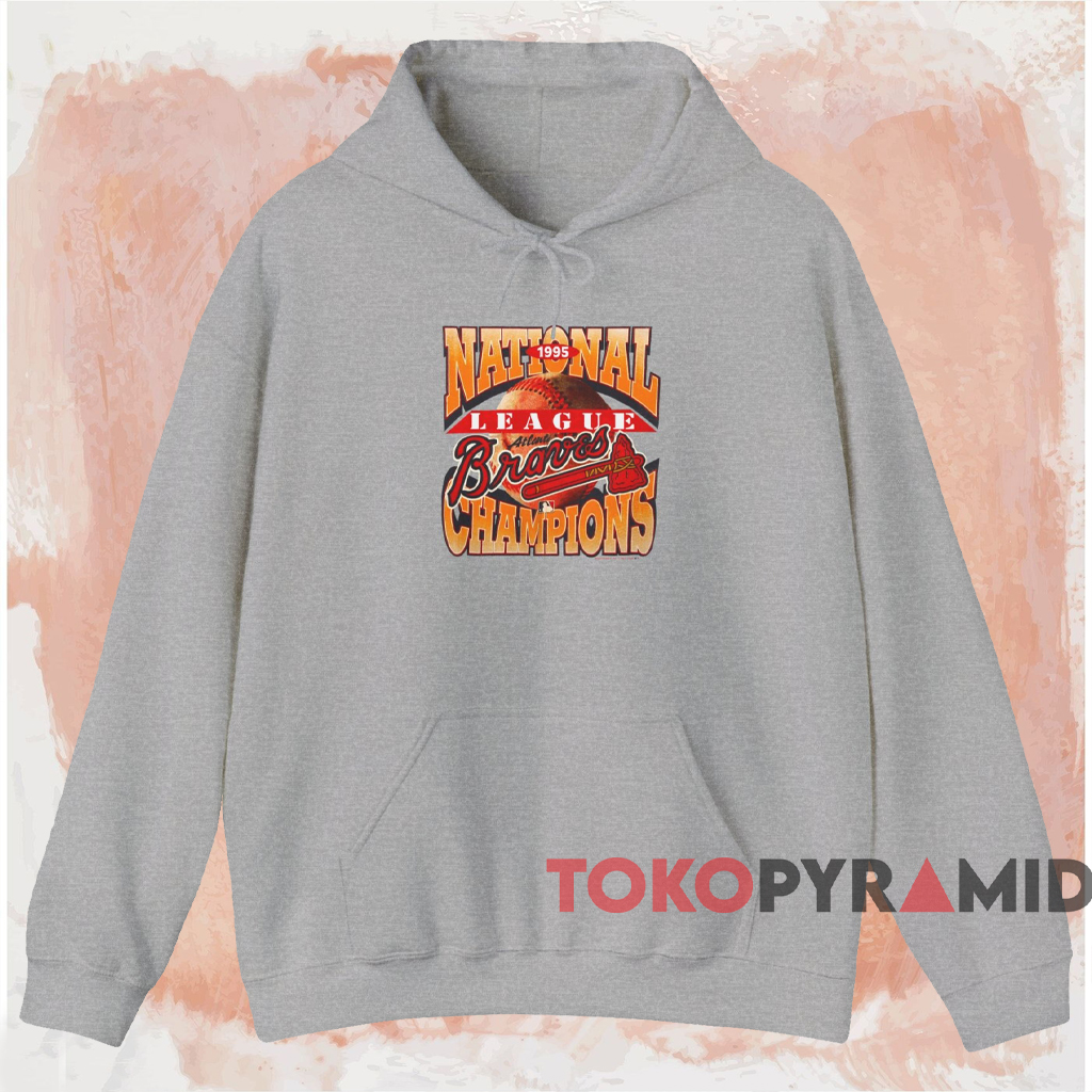 1995 National League Champions Atlanta Braves Shirt Grey Hoodie 1995 National League Champions Atlanta Braves Shirt Grey Hoodie