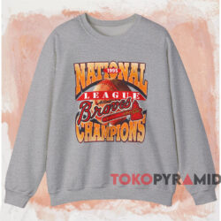 1995 National League Champions Atlanta Braves Shirt 3 1995 National League Champions Atlanta Braves Shirt Grey Sweatshirt