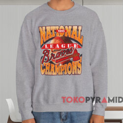 1995 National League Champions Atlanta Braves Shirt 4 1995 National League Champions Atlanta Braves Shirt Grey Sweatshirt