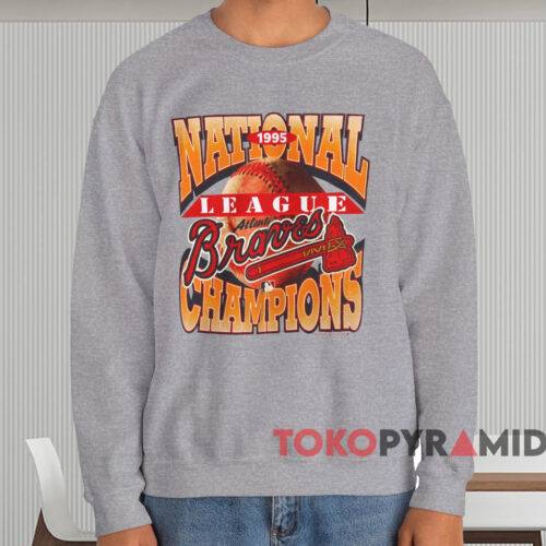 1995 National League Champions Atlanta Braves Shirt Grey Sweatshirt 1995 National League Champions Atlanta Braves Shirt Grey Sweatshirt