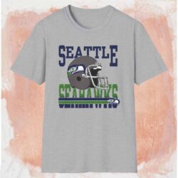 1995 Nfl Seattle Seahawks Helmet Shirt Grey T shirt