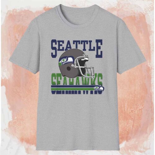1995 Nfl Seattle Seahawks Helmet Shirt Grey T shirt