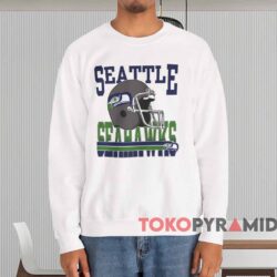 1995 Nfl Seattle Seahawks Helmet Shirt White Sweatshirt