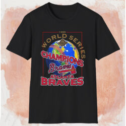 1995 World Series Champions Atlanta Braves Shirt Black T shirt