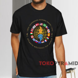 1996 Atlanta Centennial Olympic Games T shirt Black T shirt