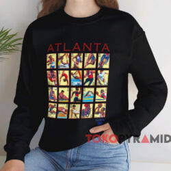 1996 Atlanta Olympics Stamps T-shirt 4 1996 Atlanta Olympics Stamps T shirt Black Sweatshirt