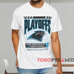 1996 Carolina Panthers Western Division Playoff T shirt White T shirt