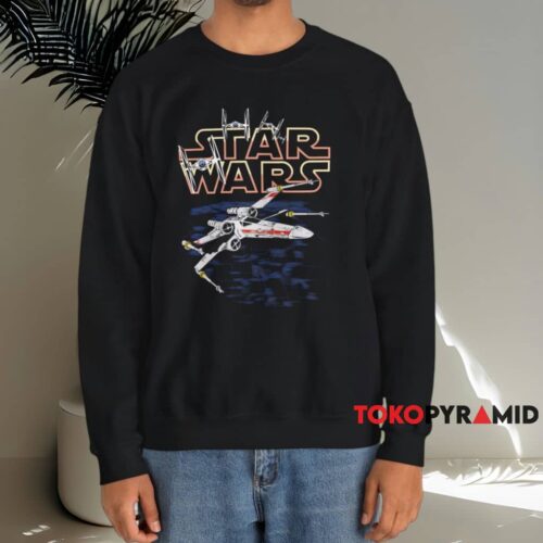 1996 Star Wars X wing Tie Fighter Shirt Black Sweatshirt 1996 Star Wars X wing Tie Fighter Shirt Black Sweatshirt