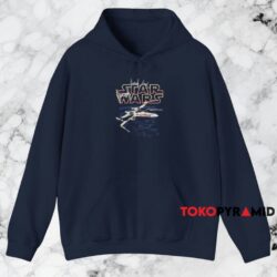 1996 Star wars X-Wing Tie Fighter Shirt 2 1996 Star Wars X wing Tie Fighter Shirt Navy Hoodie