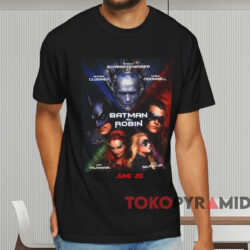 1997 Batman And Robin Movie Promo T shirt Black T shirt
