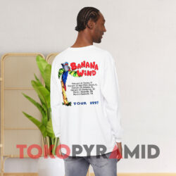 1997 Jimmy Buffett Banana Wind Tour Double Sided White Long sleeved Back