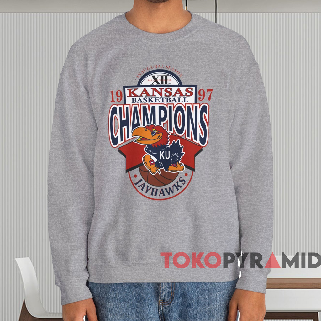 1997 Kansas Jayhawks Big 12 Champions Shirt Grey Sweatshirt 1997 Kansas Jayhawks Big 12 Champions Shirt Grey Sweatshirt