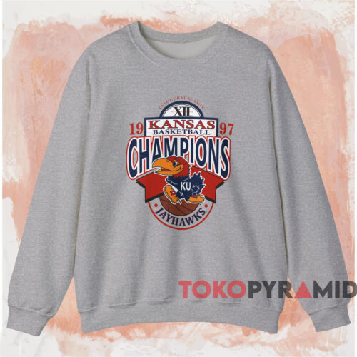 1997 Kansas Jayhawks Big 12 Champions Shirt Grey Sweatshirt 1997 Kansas Jayhawks Big 12 Champions Shirt Grey Sweatshirt