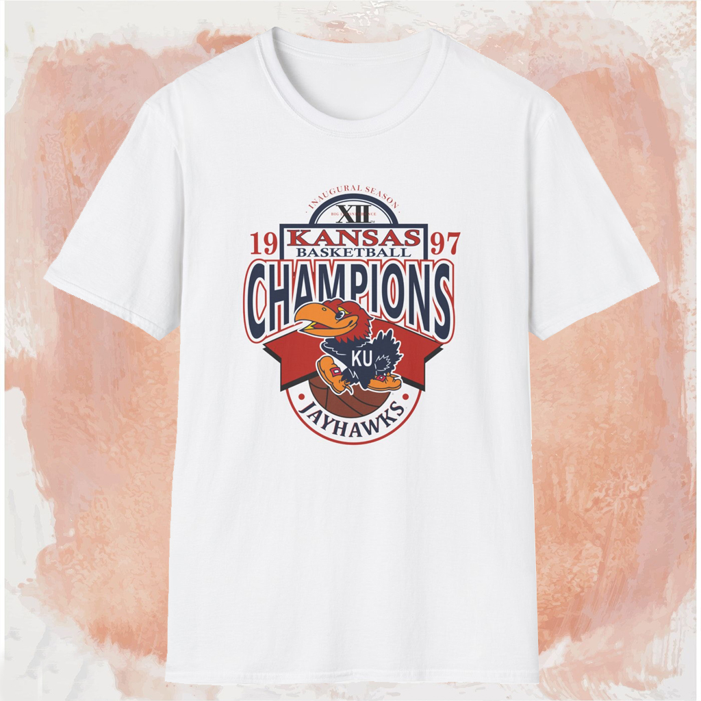 1997 Kansas Jayhawks Big 12 Champions Shirt White T shirt 1997 Kansas Jayhawks Big 12 Champions Shirt White T shirt