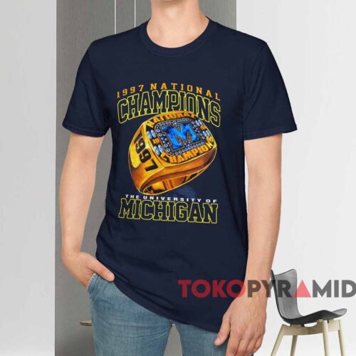 1997 National Champions University Of Michigan Shirt Navy T shirt