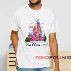 1997 Walt Disney World 25th Anniversary Pink Castle T shirt White T shirt
