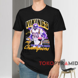 1998 Minnesota Vikings Super Bowl Xxxiii Champions Shirt Black T shirt