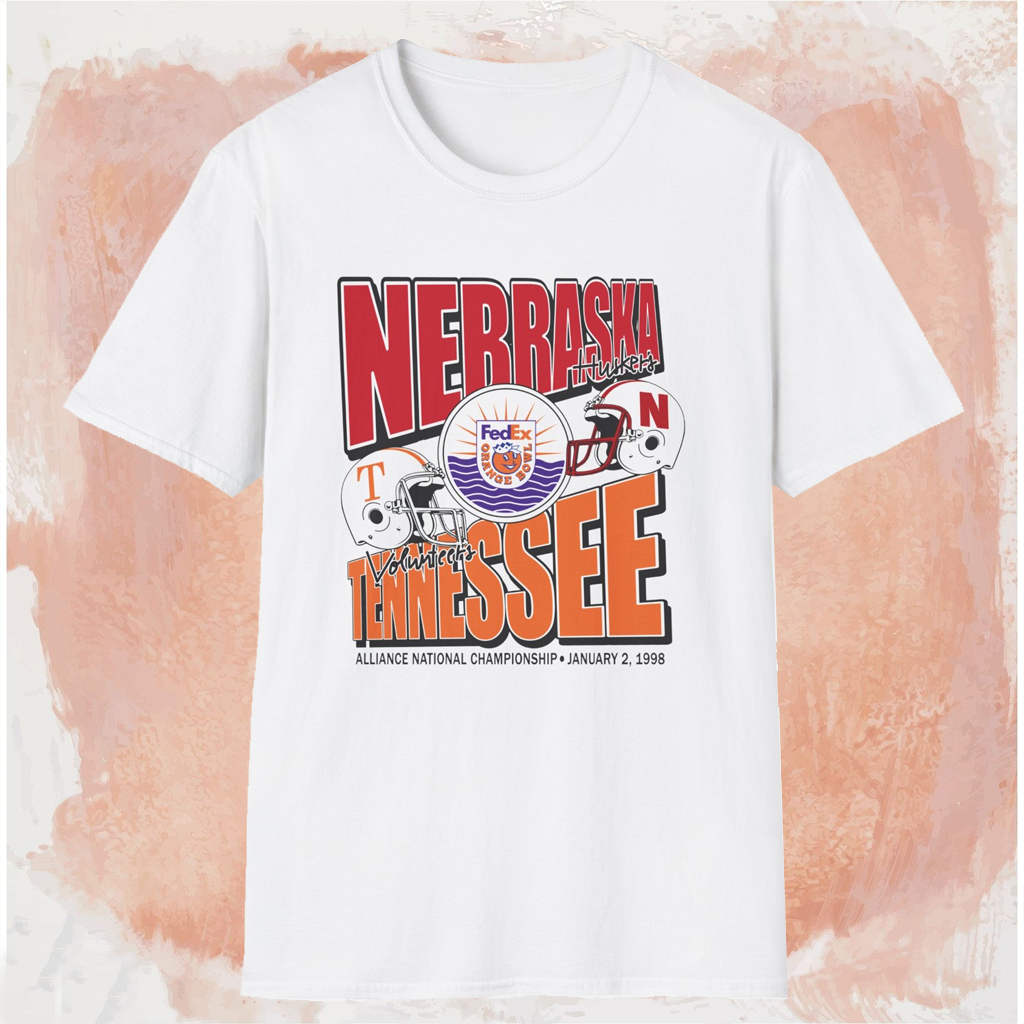 1998 Nebraska Vs Tennessee National Championship Shirt White T shirt 1998 Nebraska Vs Tennessee National Championship Shirt White T shirt
