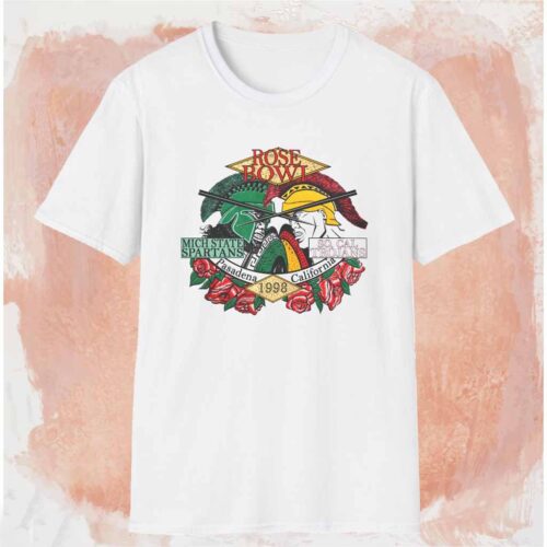 1998 Rose Bowl Michigan State Spartans Vs Usc Trojans Shirt White T shirt