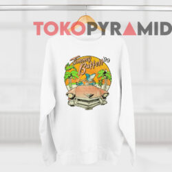 1999 Jimmy Buffett Beach House On The Moon Tour Double Sided White Sweatshirt