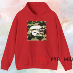 1st Camo BAPE Face Tag Logo T-shirt 2 1st Camo Bape Face Tag Logo T shirt Red Hoodie