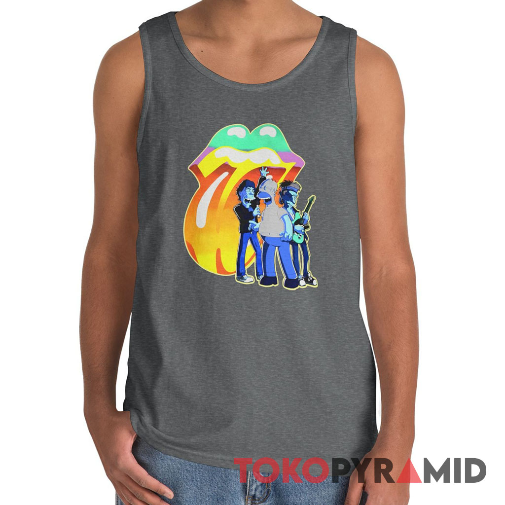 2000s Vintage Rolling Stones The Simpsons Homer Jay Simpson Rare Tank Top 2000s Vintage Rolling Stones The Simpsons Homer Jay Simpson Rare Tank Top