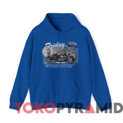 2001 Bad To The Bone Friday 13th Port Dover T shirt Blue Hoodie