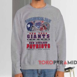 2008 Super Bowl Xlii Giants Vs Patriots Shirt Grey Sweatshirt