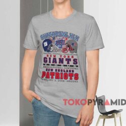 2008 Super Bowl Xlii Giants Vs Patriots Shirt Grey T shirt