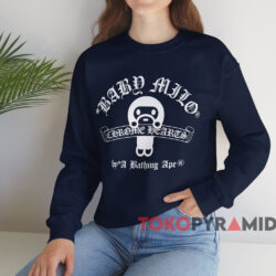 2009 Chrome Hearts x Bape Baby Milo T-shirt 3 2009 Chrome Hearts X Bape Baby Milo T shirt Navy Sweatshirt