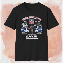 2014 Super Bowl Xlviii Denver Broncos Vs Seattle Seahawks Shirt Black T shirt