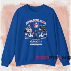 2014 Super Bowl Xlviii Denver Broncos Vs Seattle Seahawks Shirt Blue Sweatshirt