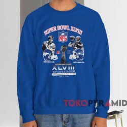 2014 Super Bowl Xlviii Denver Broncos Vs Seattle Seahawks Shirt Blue Sweatshirt