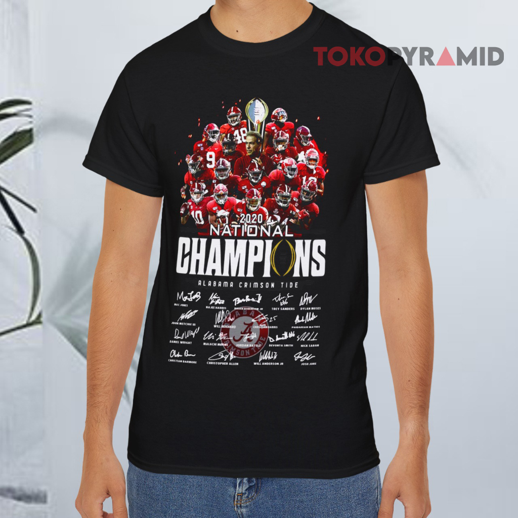 2020 National Champions Alabama Signatures Black T shirt 2020 National Champions Alabama Signatures Black T shirt