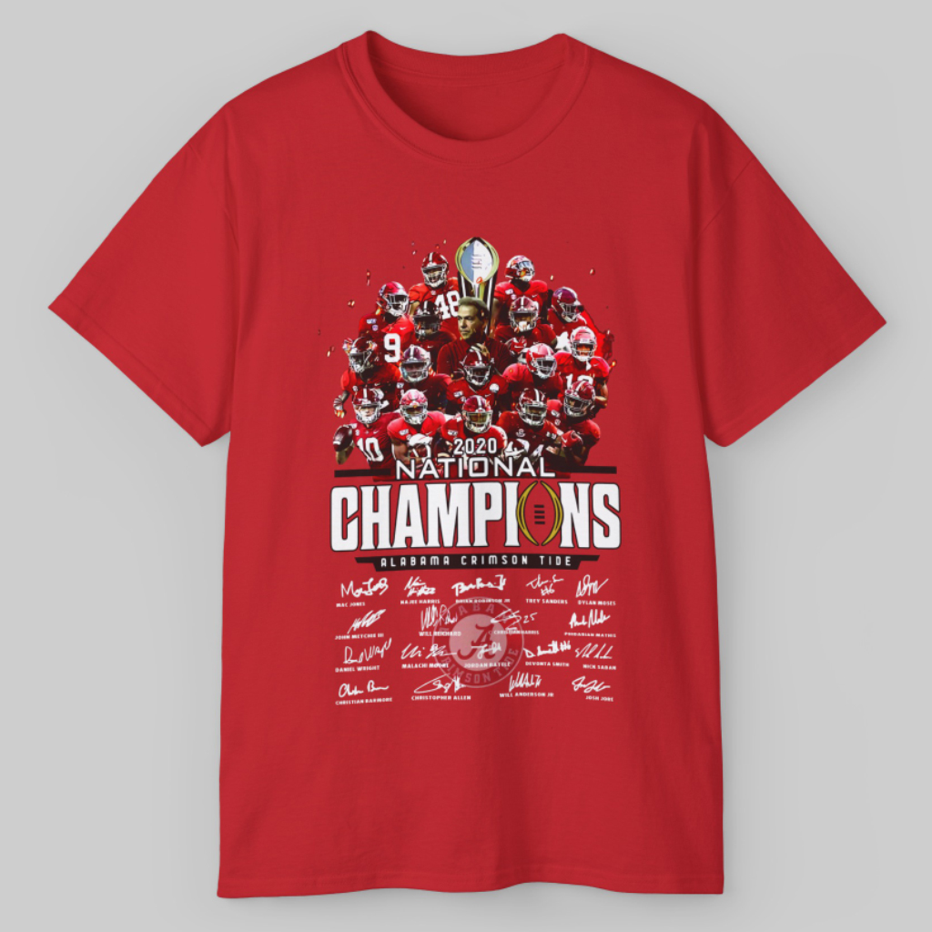 2020 National Champions Alabama Signatures T shirt 2020 National Champions Alabama Signatures T shirt